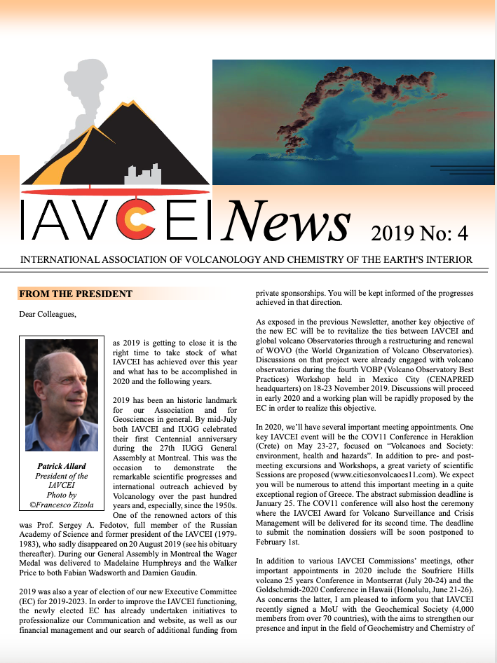 Latest IAVCEI Newsletter – 4/2019