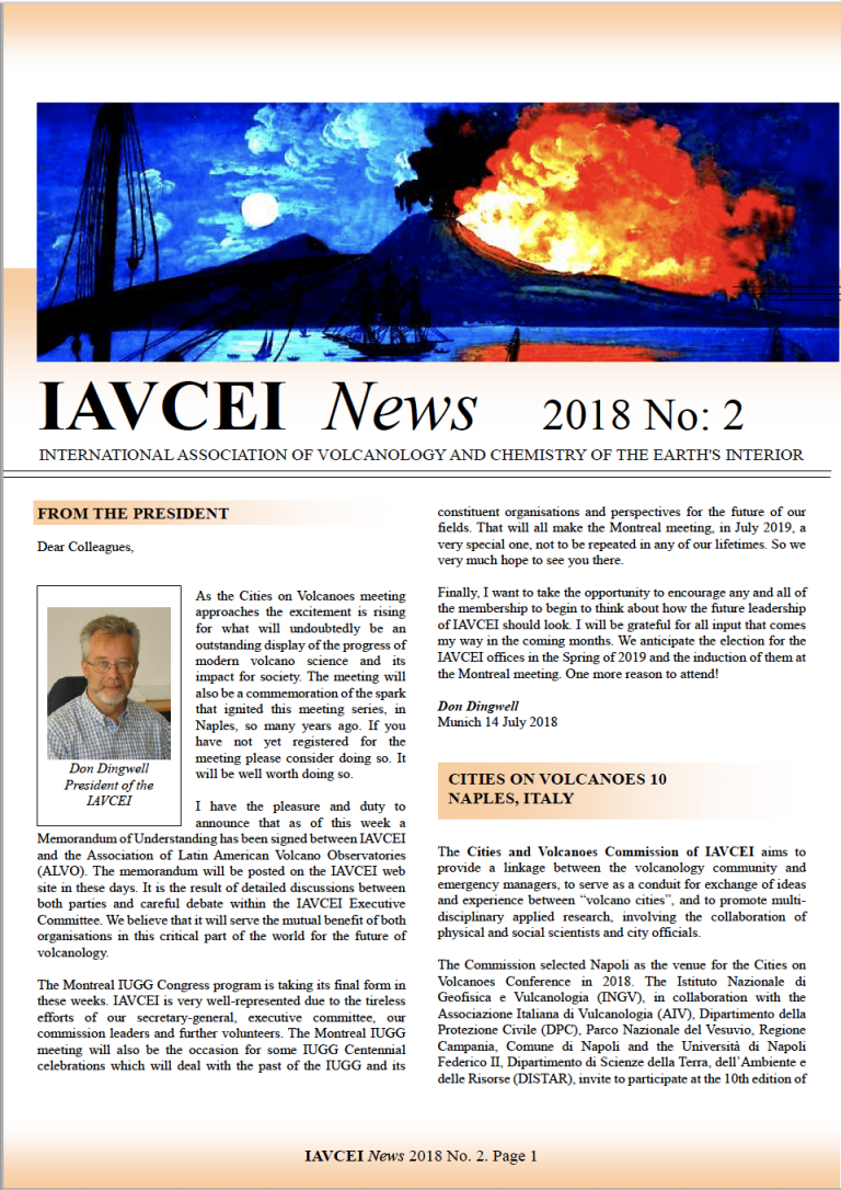 Latest IAVCEI Newsletter – 2/2018