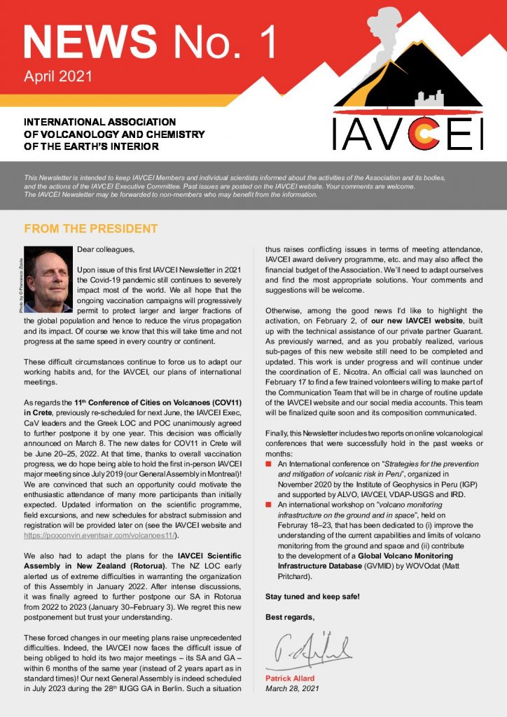 Latest IAVCEI Newsletter – 1/2021