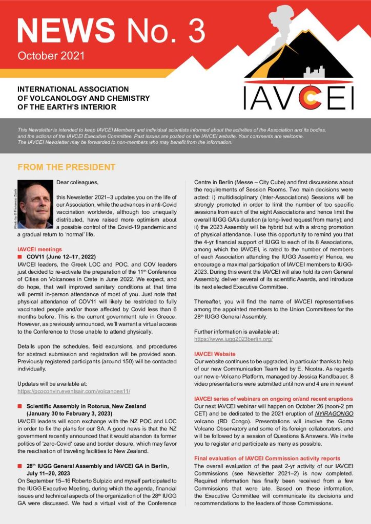 Latest IAVCEI Newsletter – 3/2021