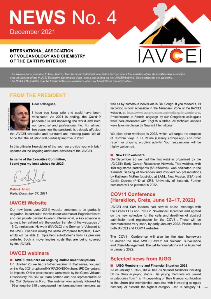 Latest IAVCEI Newsletter – 04/2021
