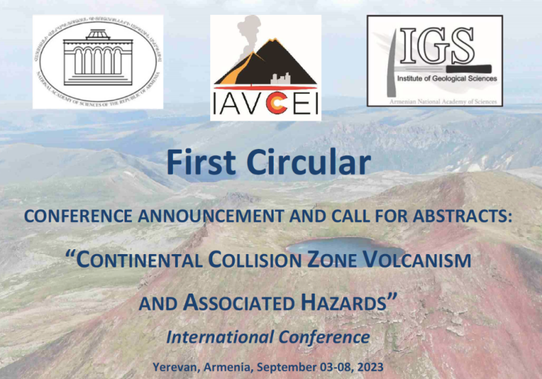 FIRST CIRCULAR: CONFERENCE ANNOUNCEMENT AND CALL FOR ABSTRACTS: “CONTINENTAL COLLISION ZONE VOLCANISMAND ASSOCIATED HAZARDS”